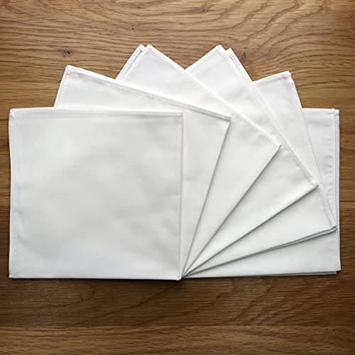 White Cotton 11"X11" Lady's Handkerchiefs, Plain Edge, Set Of 6 #TOP2