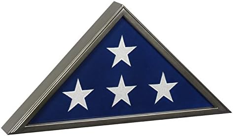 Made in USA. Military Burial Flag Case for 5'x9.5' Flag - Gun Metal Finish