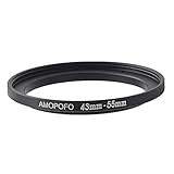【Einzigartiges Design】Außen-Gewinde auf der Objektiv-Seite: 43mm,Innengewinde auf der Filterseite: 55mm,Mithilfe von Filteradaptern kann man Filter mit einem anderen Durchmesser als dem des Objektivs benutzen.