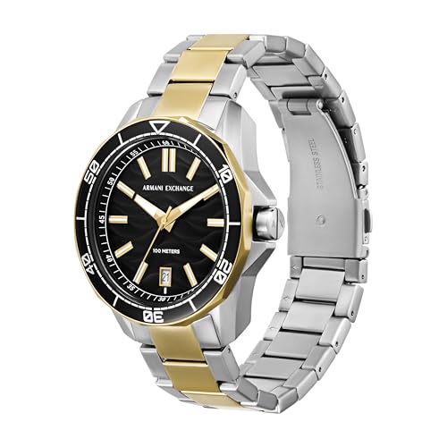Image of Armani Exchange A|X Dive-Inspired Stainless Steel Watch for Men