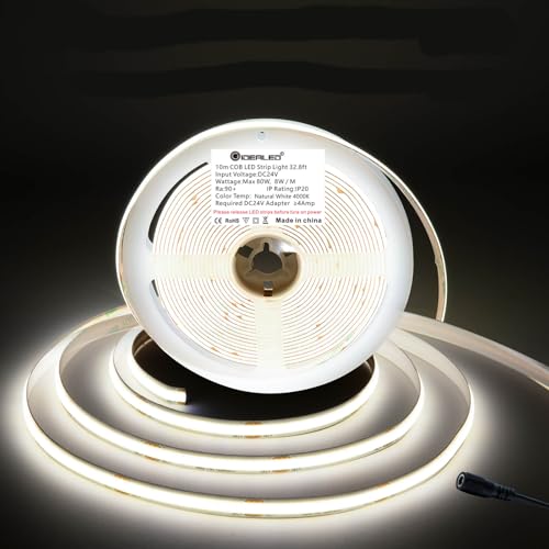 Tira LED COB 32.8 pies 24V luz día 4000K GIDEALED miniatura 1