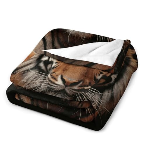 Couverture tigre en flanelle douce 127x152 cm pour lit et canapé - 4