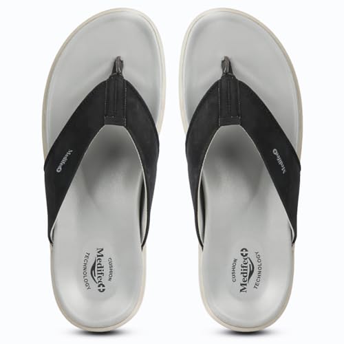 Image of Medifeet Men's Leather Thong Slippers