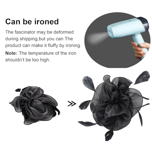 Image of DRESHOW Fascinators Hat Tea Party Headwear Ribbons Feathers on a Headband and a Clip for Women
