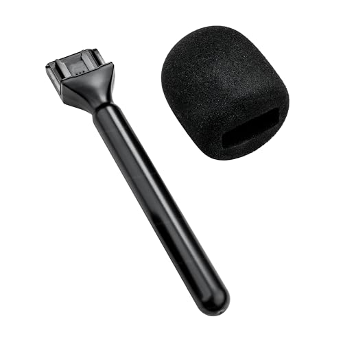 Mango de micrófono negro con espuma para Rode Wireless Go y DJI Mic