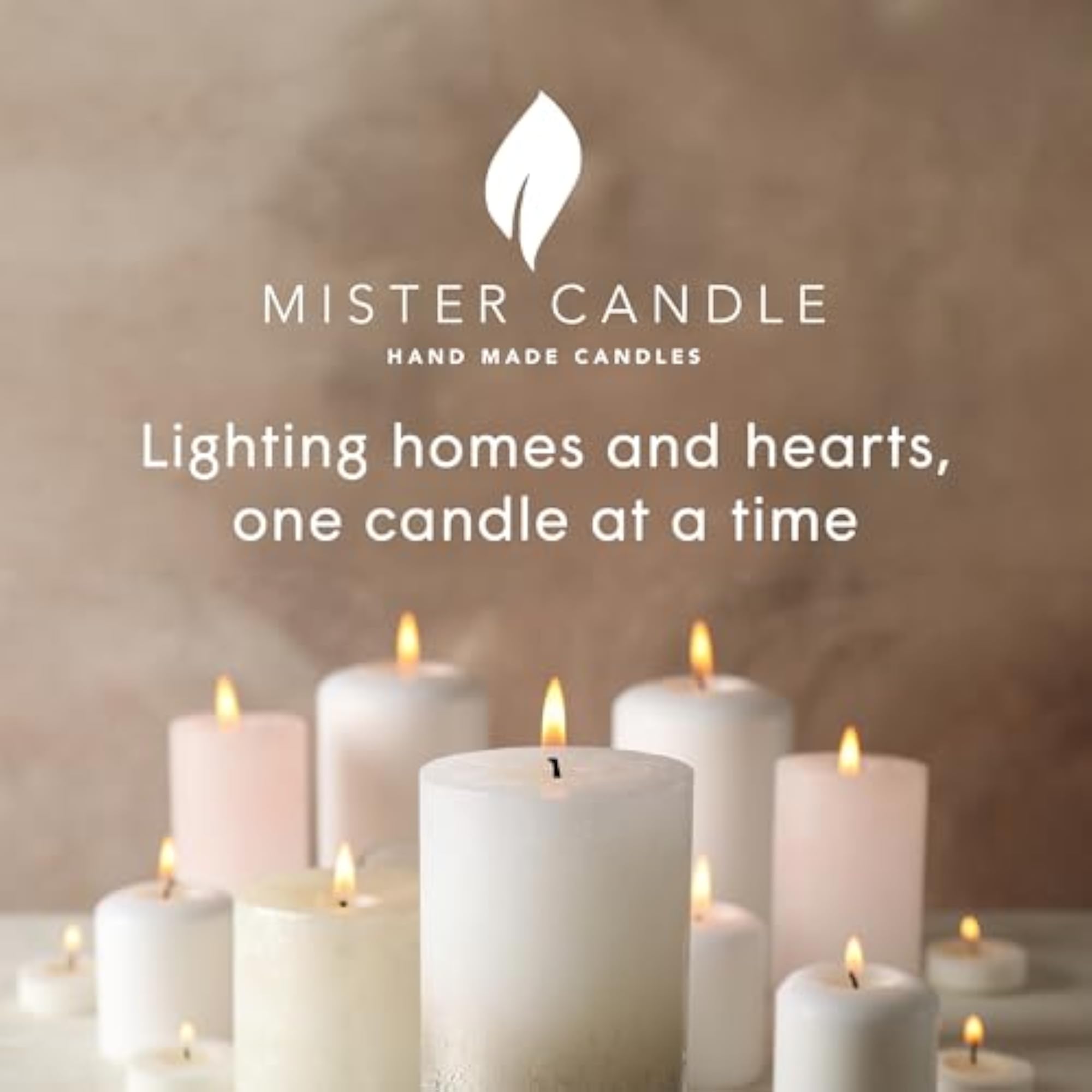 Dripless Unscented Pillar Candles, Set of 3 Hand Poured