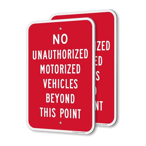 SmartSign No Unauthorized Motor Vehicles Sign 2 Pack