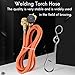 Jkjhbhged Welding Torch Hose CGA600 1.5M (5Ft) Hose and Belt Hook for MAPP Torch Extension Kit, Orange & Silver