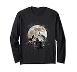 Three Wolves Howling at the Moon - Wolf Lover Long Sleeve T-Shirt