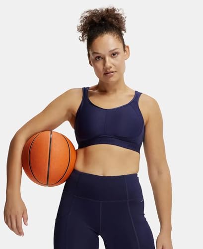 Image of Jockey MI11 Women Wirefree Non Padded Microfiber Elastane Stretch Full Coverage Active Sports Bra with StayDry Treatment