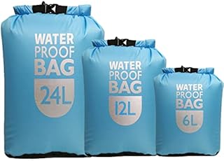 kuou Waterproof Dry Sack, Large Capacity Dry Bags Waterproof Bag Lightweight Dry Bag Snorkeling Bag Drifting Bag / 6L+12L+24L