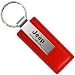 Au-Tomotive Gold, INC. Jeep Wrangler Red Leather Car Key Chain, Official Licensed