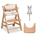 hauck Beta+ Holzhochstuhl Set mit Rädern 6 Monate bis 90 kg, Natural