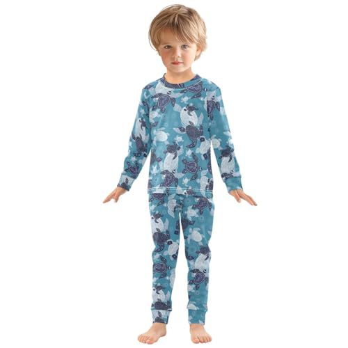 Cotton Pajamas Set 2 Piece Soft Comfy Sea Turtles Pjs Long Sleeve Lounge Sleepwear3