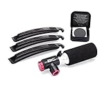 CO2 Inflator Flat Tire Repair Kit by BC Bicycle Company - Six Self-Adhesive Patches and Set of Three Bike Tire Levers - Must Have Tools for Most Inner Tube Puncture Repairs.