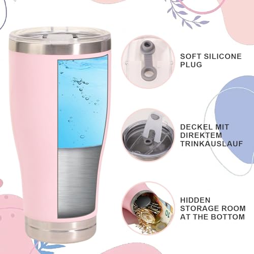 20oz Wasserflasche aus Edelstahl mit Verstecktem Platz für Schlüssel, Geld, Bargeld, Kopfhörer, Schmuck, Metall Stash Can, Wasserflasche für Diskreter Köder, für Reisen oder zu Hause