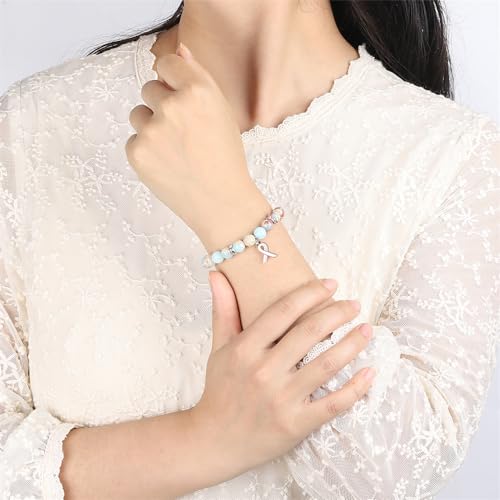Cancer Care Gifts for women,Natural Stone Healing Crystal Bracelets Encouragement Gifts for Women Man Girls Best Friend Sister4