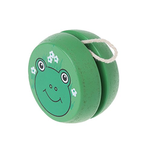 angwang Cute Animal Prints Wooden Yoyo Easy Educational Classic Toy Frog