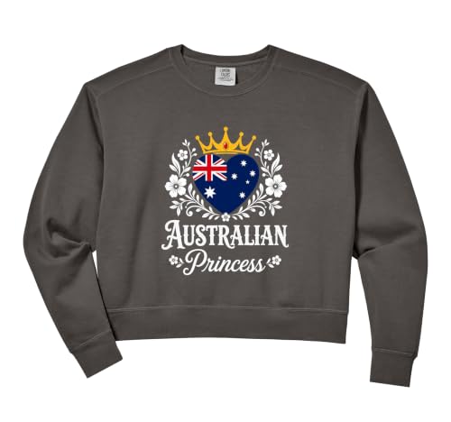 Women's Australian Princess Australia Flag Proud Australian Girl Comfort Colors Crop Sweatshirt