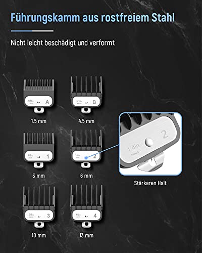 SUPRENT Professionele tondeuse voor heren, T-mestrimmer, super batterij, draadloze professionele baardtrimmer, tondeuse-set met geleidingskammen van roestvrij staal - Image 7
