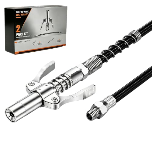 12-Inch Grease Gun Hose with Quick Release Coupler, 1/8' NPT Grease Kit