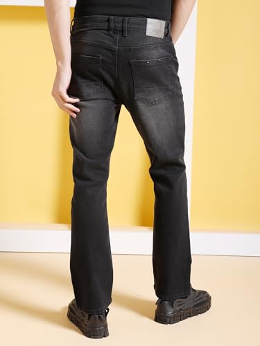 Image of The Indian Garage Co Men Bootcut Solid Mid-Rise Stretchable Jeans