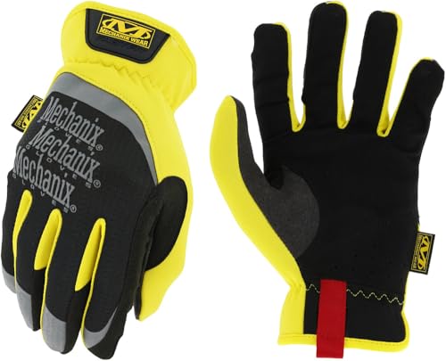 Image of Mechanix Wear: FastFit Work Glove with Elastic Cuff for Secure Fit, Performance Gloves for Multi-Purpose Use, Touchscreen Capable Safety Gloves for Men (Yellow, X-Large)