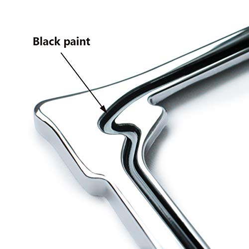 Creathome 3D Chrome License Plate Frames, Pure Zinc Alloy Metal (Horn Shape Pattern) #TOP3