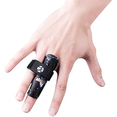 Kuangmi Finger Sleeve Support Protector Prevents Finger Injury During Sports 1 Piece (Black, L/XL) Cover