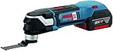 Bosch Professional 18V System Cordless Multi Tool GOP 18V-28 (incl. 2x sanding plate, 9x saw blade, 5x sanding sheets, Quick charger GAL 1880 CV, 2x battery GBA 18V 5.0Ah, L-BOXX 136)