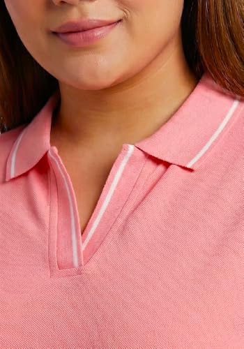 Image of Wear Your Opinion Women's Plus Size Tipped Collar Neck Polo Tshirt