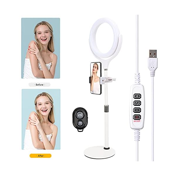 cersalt Ringlampe, 7-10 W 66 Lichtperlen Ringlicht USB für Live Steaming – Bild 4