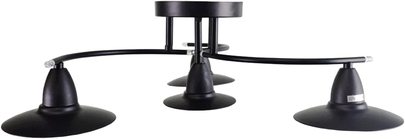 GBLY 2× Deckenlampe Vintage Deckenleuchte E27 Retro Schwarz Wohnzimmerlampe | 4 Flammig Industrial Flurlampe Innen Schlafzimmerlampe Esszimmerlampe Wohnzimmer Beleuchtung - Leuchtmittel nicht enthalten