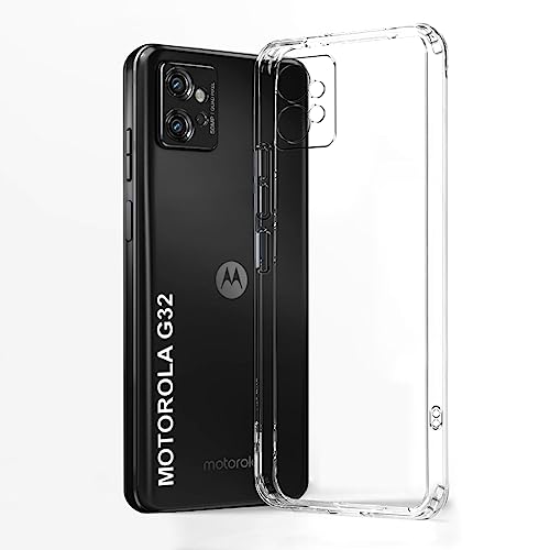 Image of Fashionury Shockproof Crystal Clear Back Cover Case for Motorola Moto G32 | 360 Degree Protection | Protective Design | Transparent Back Cover