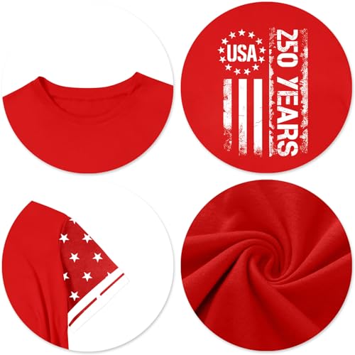 Image of CAZYCHILD Girls 4th of July USA Shirt American Flag Patriotic T-Shirt Independence Day Outfit for Kids 5-14Years