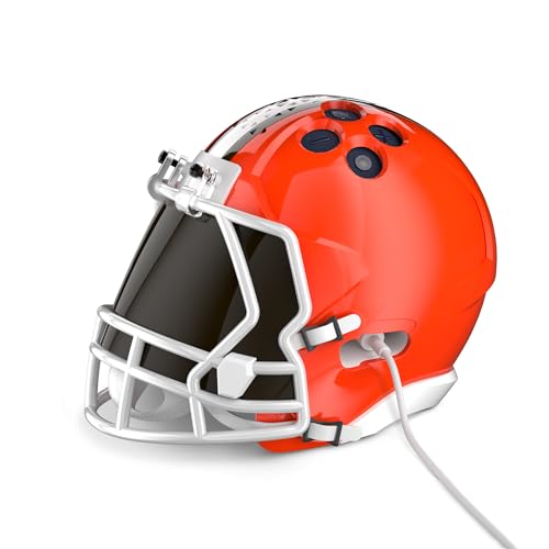 Image of NFL Echo Dot Bundle: Includes Echo Dot | Deep Sea Blue and Limited-Edition NFL Helmet Stand | Cleveland Browns