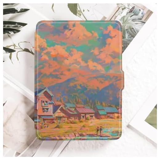 Capa Kindle Paperwhite - Auto hibernar/acordar, para Kindle Paperwhite Signature Edition e Kindle Paperwhite 11ª Geração Lançado em 2021 - Paisagem do pôr do sol retrô