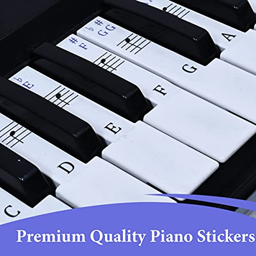 Palap Piano/Keyboard Stickers For Beginners For 49, 61, 76, 88 Key (Piano Stickers) Purple