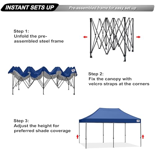 Image of ABCCANOPY Patio Pop Up Canopy Tent 8x16 Commercial-Series (Navy Blue)