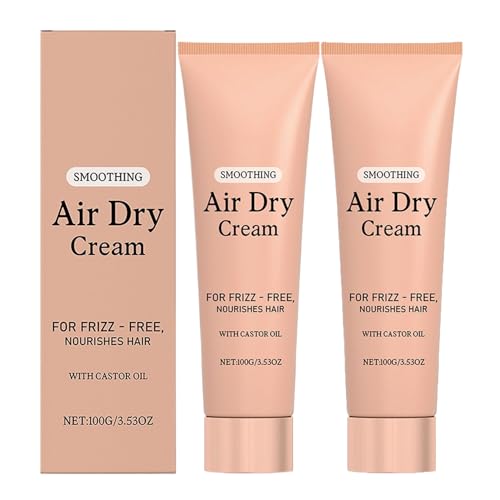 Crema Para Cabello Encrespado - 2×100 G Crema De Secado Al Aire, Acondicionador Para Peinado, Suavizante, Fijación Ligera, Hidratante, Suaviza, Define, Acondicionador Para Cuidado A Largo Plazo