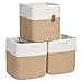 NaturalCozy Storage Cubes 11 Inch Cotton Rope Woven Baskets for Organizing, 3-Pack | Cube Storage Bin | Square Storage Baskets for Shelves Organizer, Classroom, Kids Toy Bins, Closet, Baby Nursery