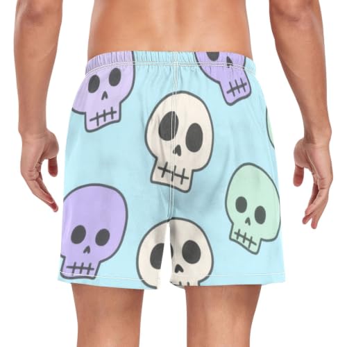 Bañador de natación premium azul con calaveras de secado rápido para hombre 2