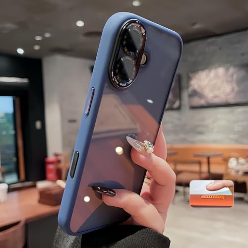 Tecxin iPhone 17 用 ケース 黄変防止 衝撃吸収 スマホケース [軍用級耐落下保護] [レンズ保護] 耐衝撃ソフトエッジ クリアバックパネル ストラップホール付き 6.3インチ - ディープブルー