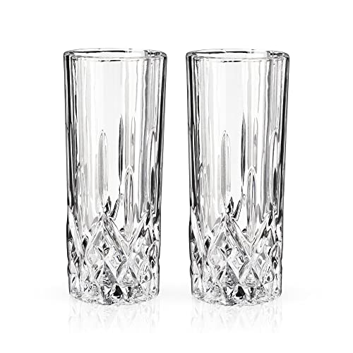 Viski Admiral Crystal Highball Glasses - Fancy Tall Drinking Glass For Water And Cocktails, Bulk Glassware Gift Set Of 12, 9 Oz #TOP6