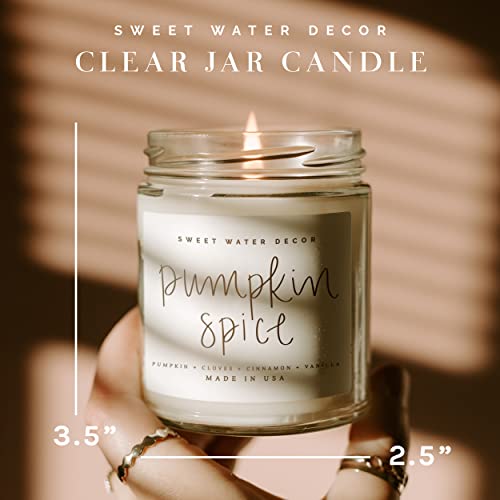 Sweet Water Decor Pumpkin Spice Candle | Autumn, Vanilla, And Buttercream, Fall Scented Soy Candles For Home | 9Oz Clear Jar, 40 Hour Burn Time, Made In The Usa #TOP2