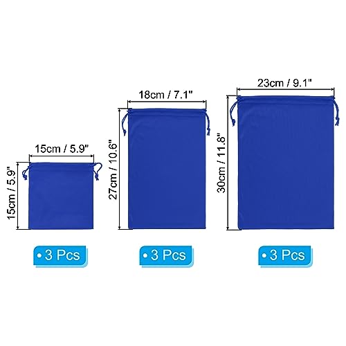 PATIKIL Ski Goggle Bag, 9 Pack Microfiber Pouch Protective Storage Case Sleeve, (5.9" x 5.9", 10.6" x 7.1", 11.8" x 9.1"), Blue - Image 2