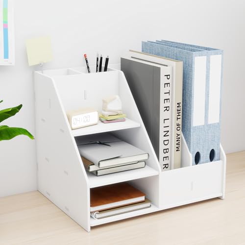 PUNCIA Dokumentenablage A4 Briefablage Ablagefächer PVC Schreibtisch Datei Organizer Papierablage Aktenaufbewahrung Ablagesystem Dokumentenhalter für Büro Arbeitszimmer Schule Office