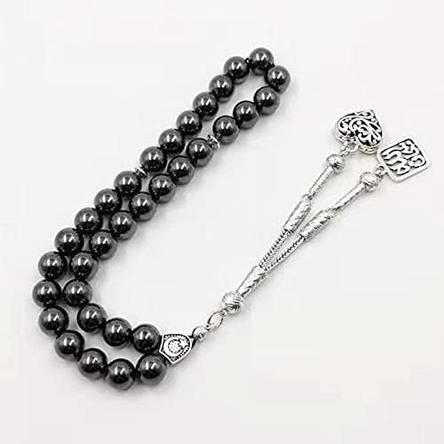 Miniatura 6 de Hematite Tasbih Metal borla islámica joyería colgante oración perlas 33 66 99beads piedra natural musulmana Rosario