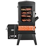 Vertical Electric Pellet Smoker with Cover & Meat Probe, 4-Rack Digital BBQ Smoker Grill, 616 sq in Cooking Space, LED Temperature Control for Outdoor Cooking, Smoke Ribs, Brisket, Chicken & Sausage