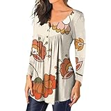 Dinglong snamice Tunica per Donna Top con Stampa Nascondi Tunica per la Pancia Lo Tus T-Shirt a Maniche Lunghe a Forma di T-Shirt Carina Camicette Eleganti Casual per Leggings snamice